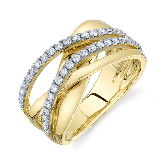 14K Gold Diamond Bridge Ring