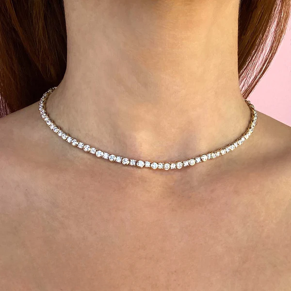 14K Gold Diamond Tennis Necklace
