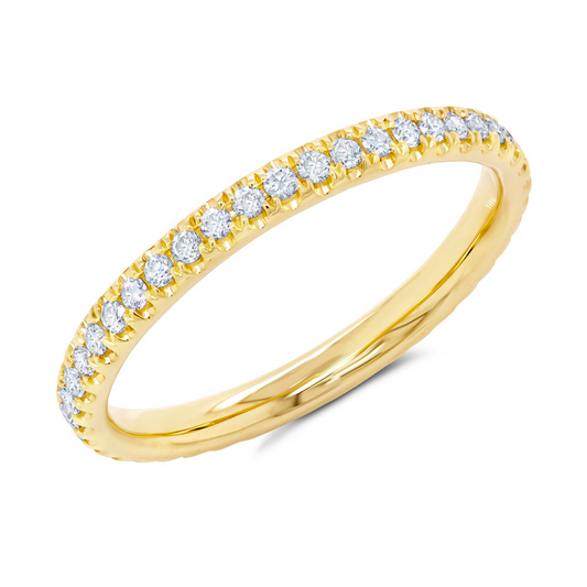 14K Gold 0.36 CT Diamond Wedding Eternity Ring Thin Band Stackable Women