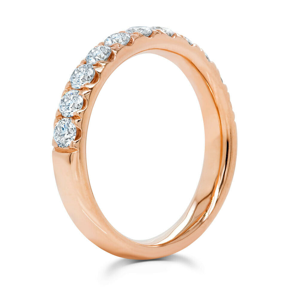 14K Gold 0.90CT Natural Round Cut Diamond Wedding Band Ring