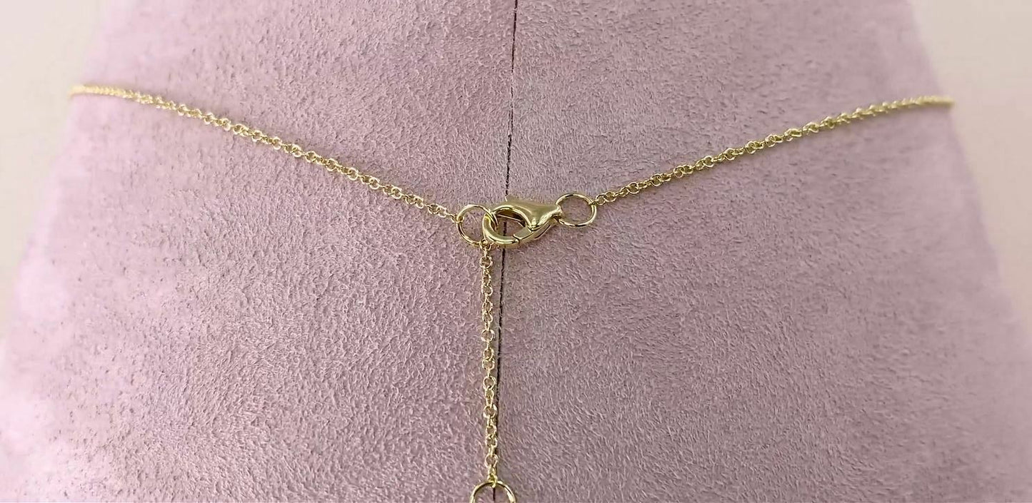 Mother Of Pearl Diamond Heart Pendant Necklace 14K Yellow Gold0.65 TCW Natural