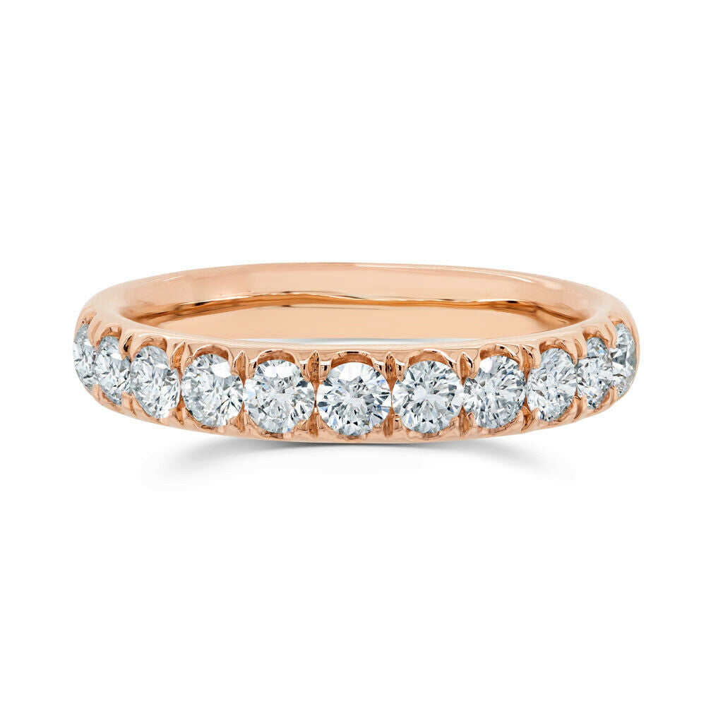 14K Gold 0.90CT Natural Round Cut Diamond Wedding Band Ring