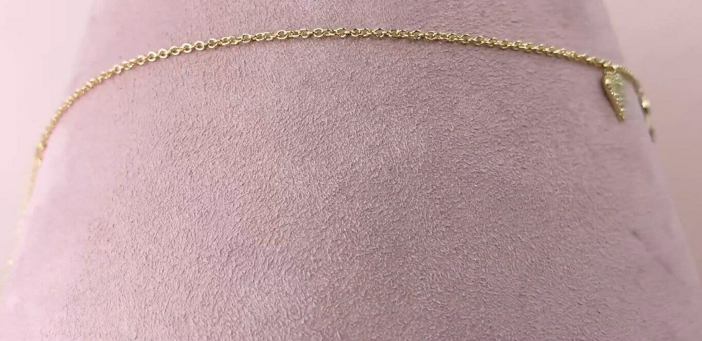 14K Gold 0.72 CT Diamond Hearts Necklace Pave Set Round Cut Natural