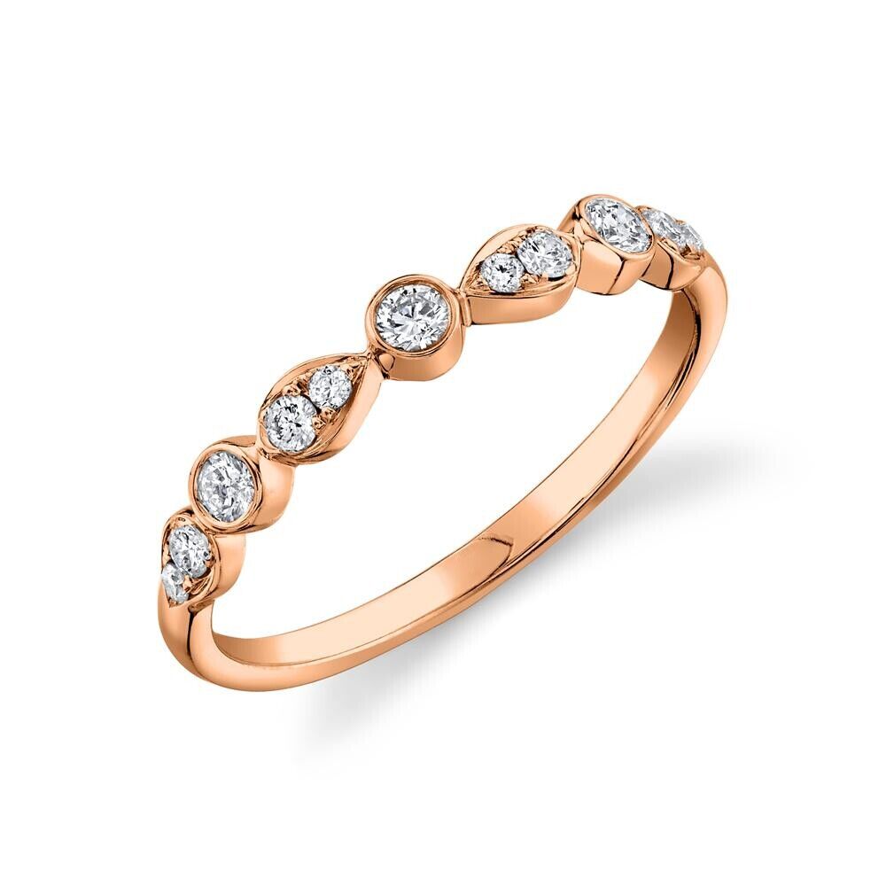 14K Gold 0.78 CT Diamond 4 Ring Stackable Set