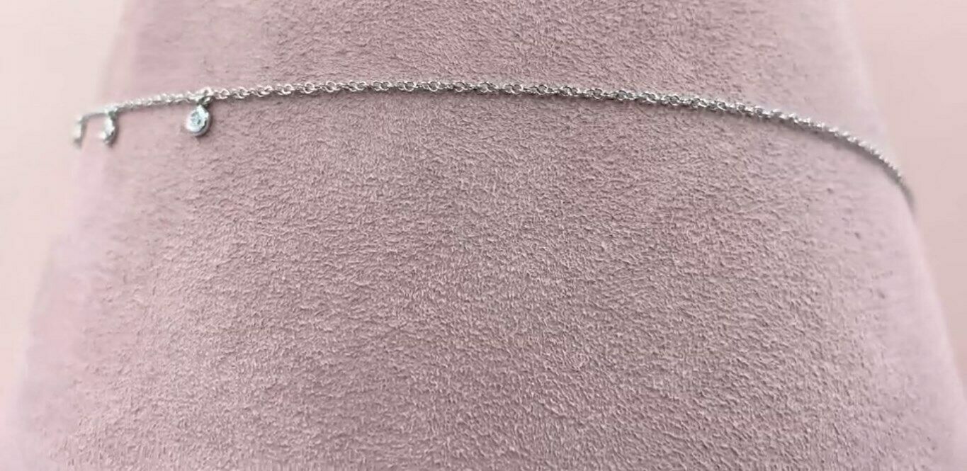 14K Gold 0.05 CT Baguette Cut Diamond Shaker Necklace Round Bezel Pendant
