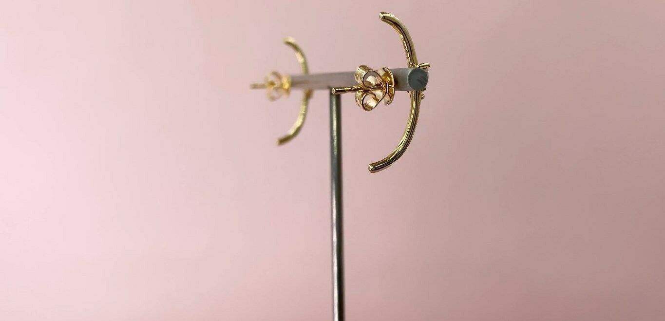 14K Gold 0.29 CT Marquise Diamond Marquise Diamond Stick Stud Earrings Unique