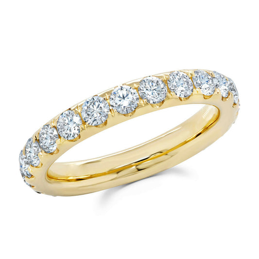 14K Gold 2.07 CT Round Diamond Eternity Ring Size 8 Band Natural Anniversary