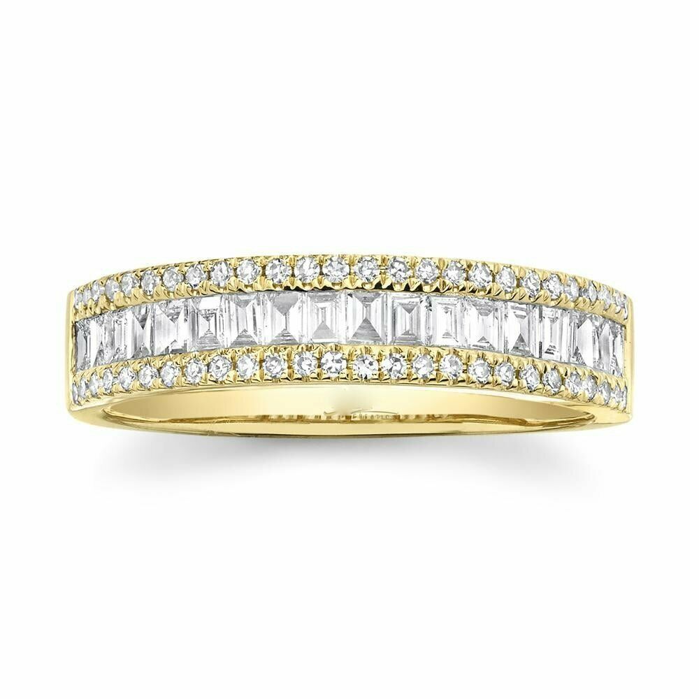 14K Gold 0.63CT Baguette Cut Diamond Channel Set Band Wedding Ring