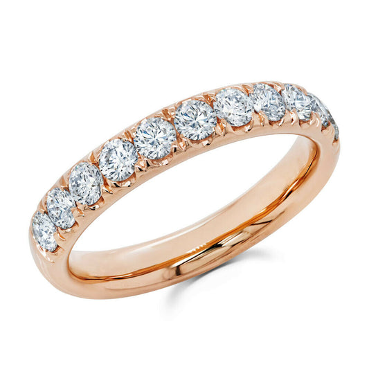 14K Gold 0.90CT Natural Round Cut Diamond Wedding Band Ring