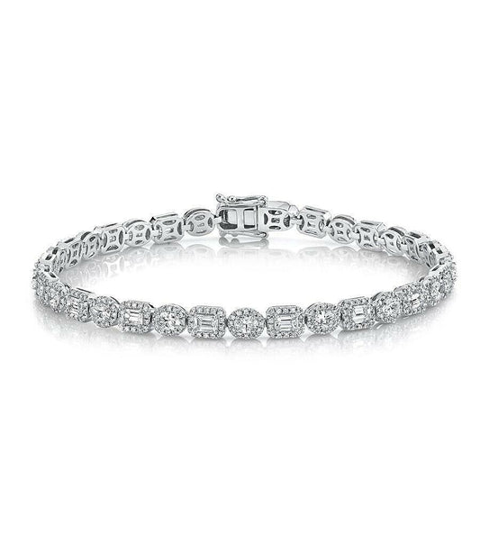 14K Gold 4.20 CT Certified Oval Cut Diamond Bracelet  Natural