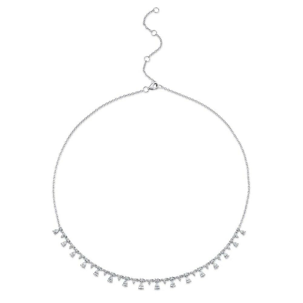 14K Gold 2.12CT Pear Cut Diamond Shaker Necklace Certified Natural Dangle