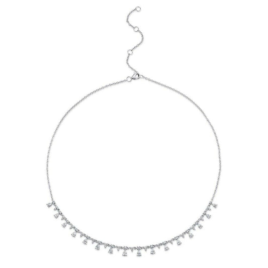 14K Gold 2.12CT Pear Cut Diamond Shaker Necklace Certified Natural Dangle