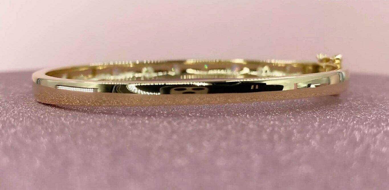 14K Gold 0.27 CT Pear Round Diamond Bangle Floating Bezel Bracelet