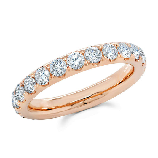 14K Gold 2.00CT Diamond Eternity Ring Engagement Round Cut