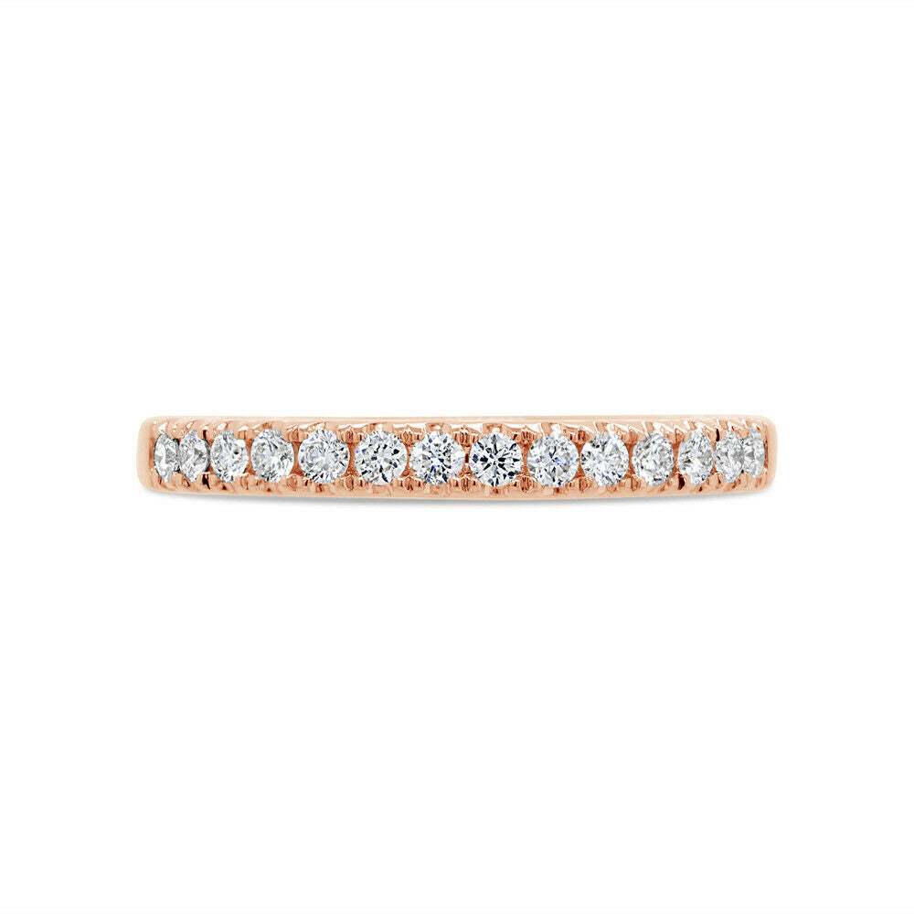 18K Gold 0.31CT  Women's Natural Round Cut Diamond Wedding Band Ring 2.5 MM