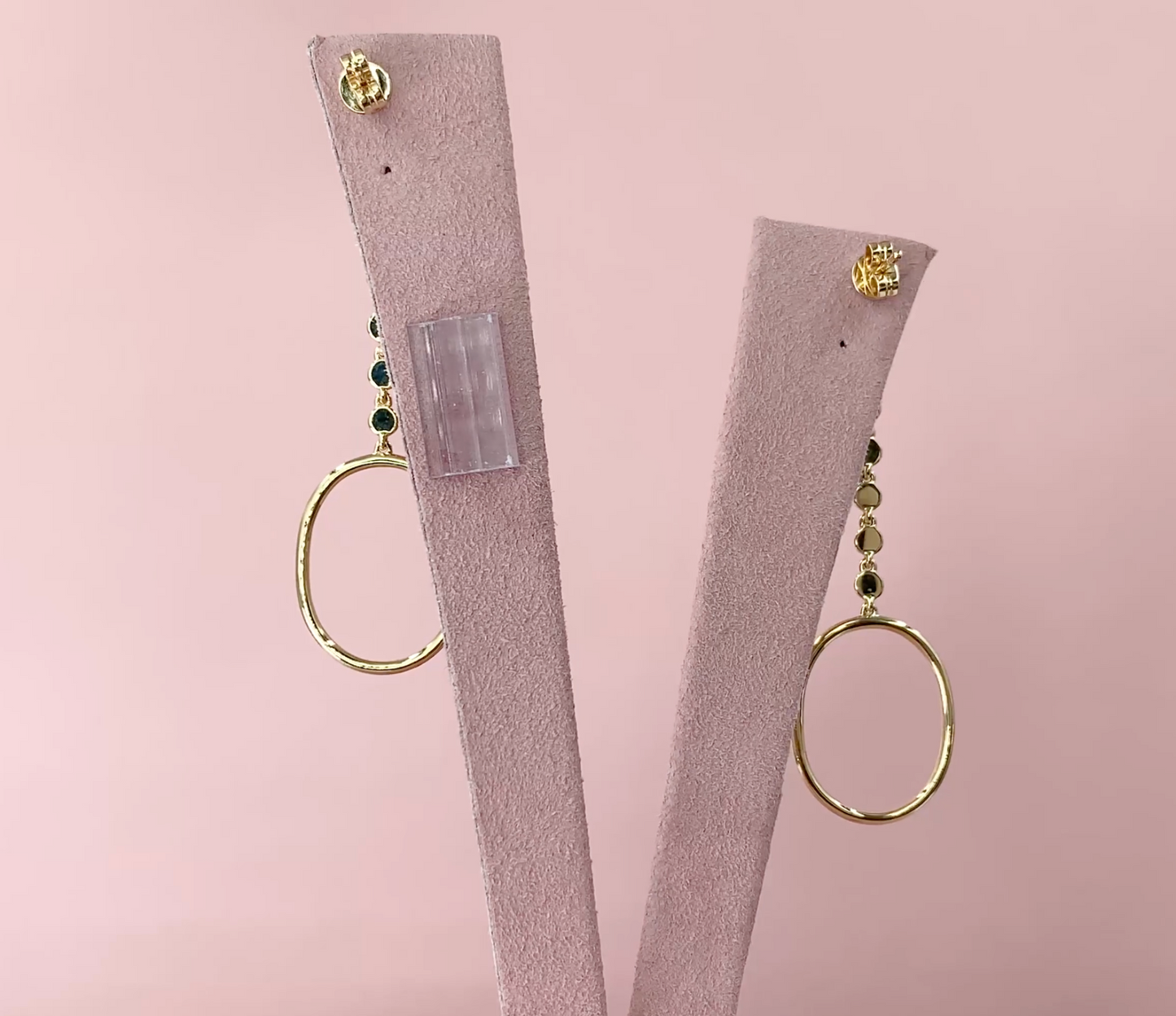 14k Gold 0.81 CT Diamond Oval Drop Earrings Natural Pave Circle