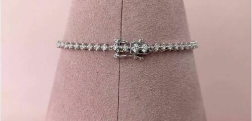 14K Gold 1.27CT Diamond Tennis Bracelet Round Women's Certified Natural F VS2
