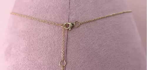 14K Gold 0.21 CT Pear Teardrop Diamond Necklace Pendant Round Pave Women's Natural