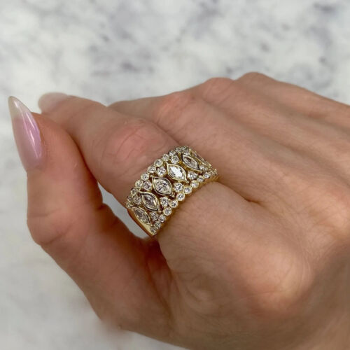 14K Gold Diamond Marquise Women's Ring