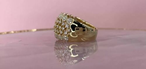 14K Gold 1.14 CT Women's Diamond Cocktail Ring Wide Round Cut Statement Right Hand