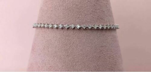 14K Gold 1.27CT Diamond Tennis Bracelet Round Women's Certified Natural F VS2