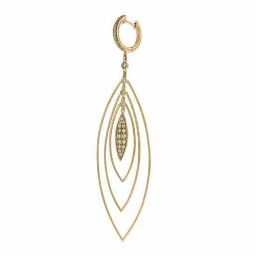 14K Gold 0.65 CT Diamond Marquise Drop Dangle Earrings  Natural Statement