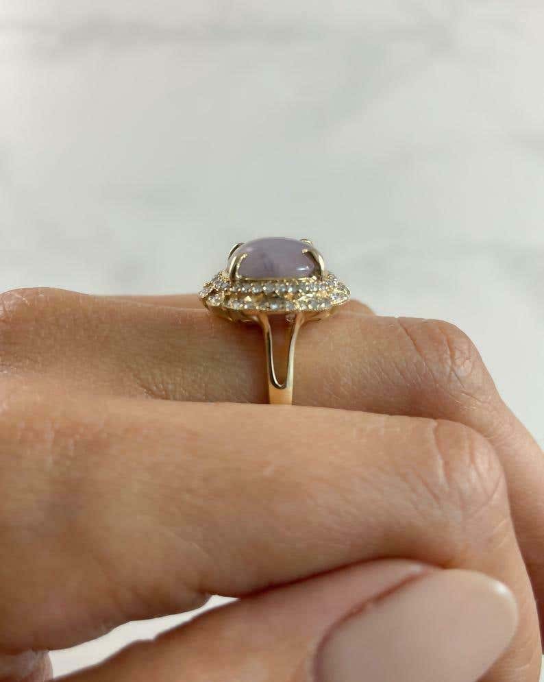 7.14 TCW Gold Star Asterism Center Sapphire Diamond Engagement