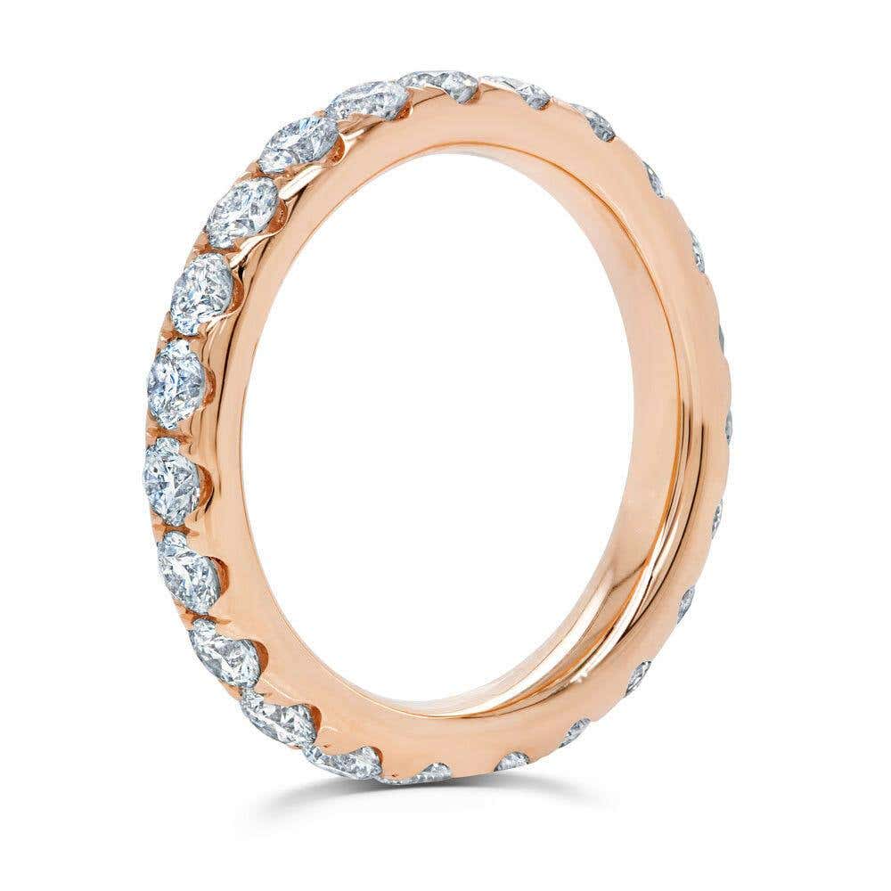2.07 TCW Eternity  Diamond Rose Gold Engagement Band
