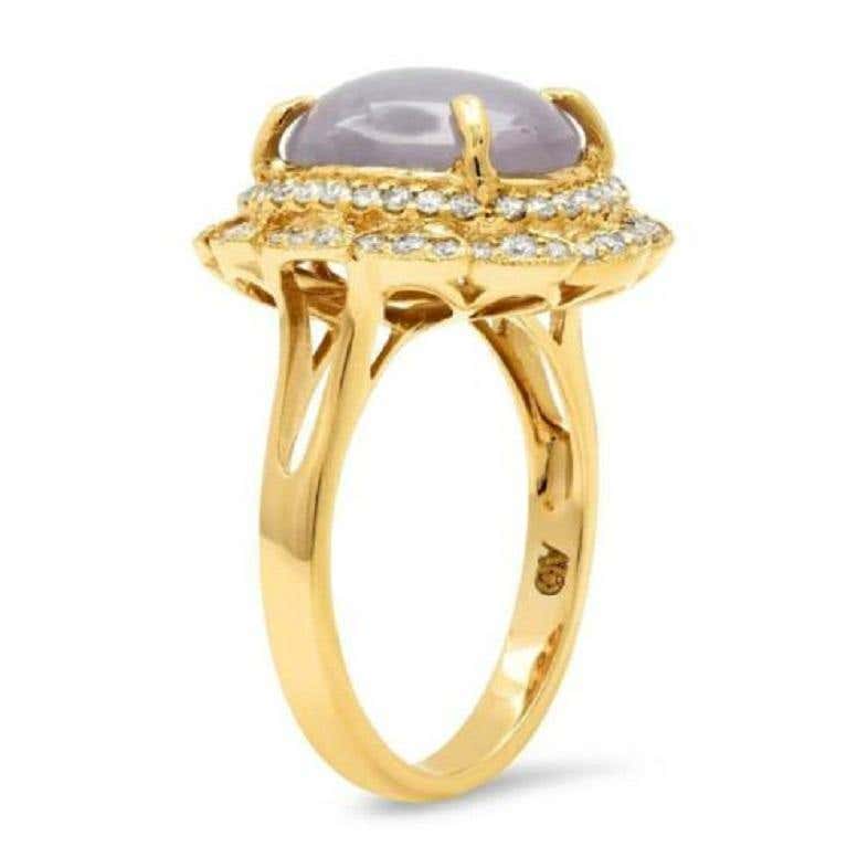 7.14 TCW Gold Star Asterism Center Sapphire Diamond Engagement